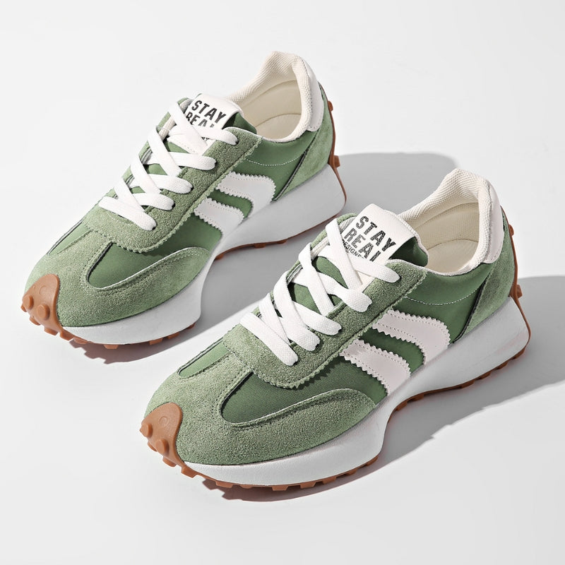 Casual Retro Women's Trainers with Suede Panels