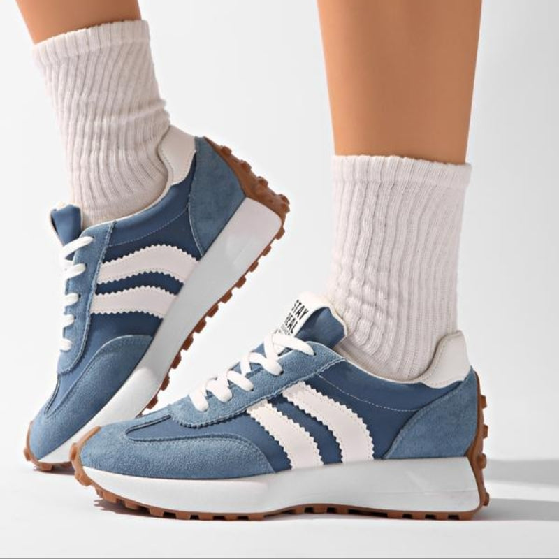 Casual Retro Women's Trainers with Suede Panels