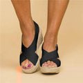 Casual Cross-Strap Wedge Sandals for Women