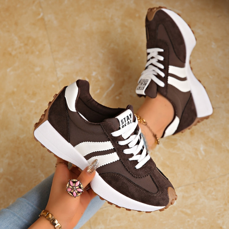 Casual Retro Women's Trainers with Suede Panels