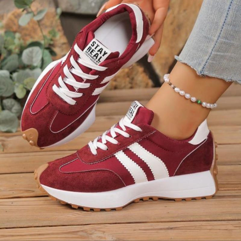 Casual Retro Women's Trainers with Suede Panels