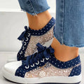 Women’s Floral Mesh Lace-Up Sneakers Casual Comfort Walking Shoes